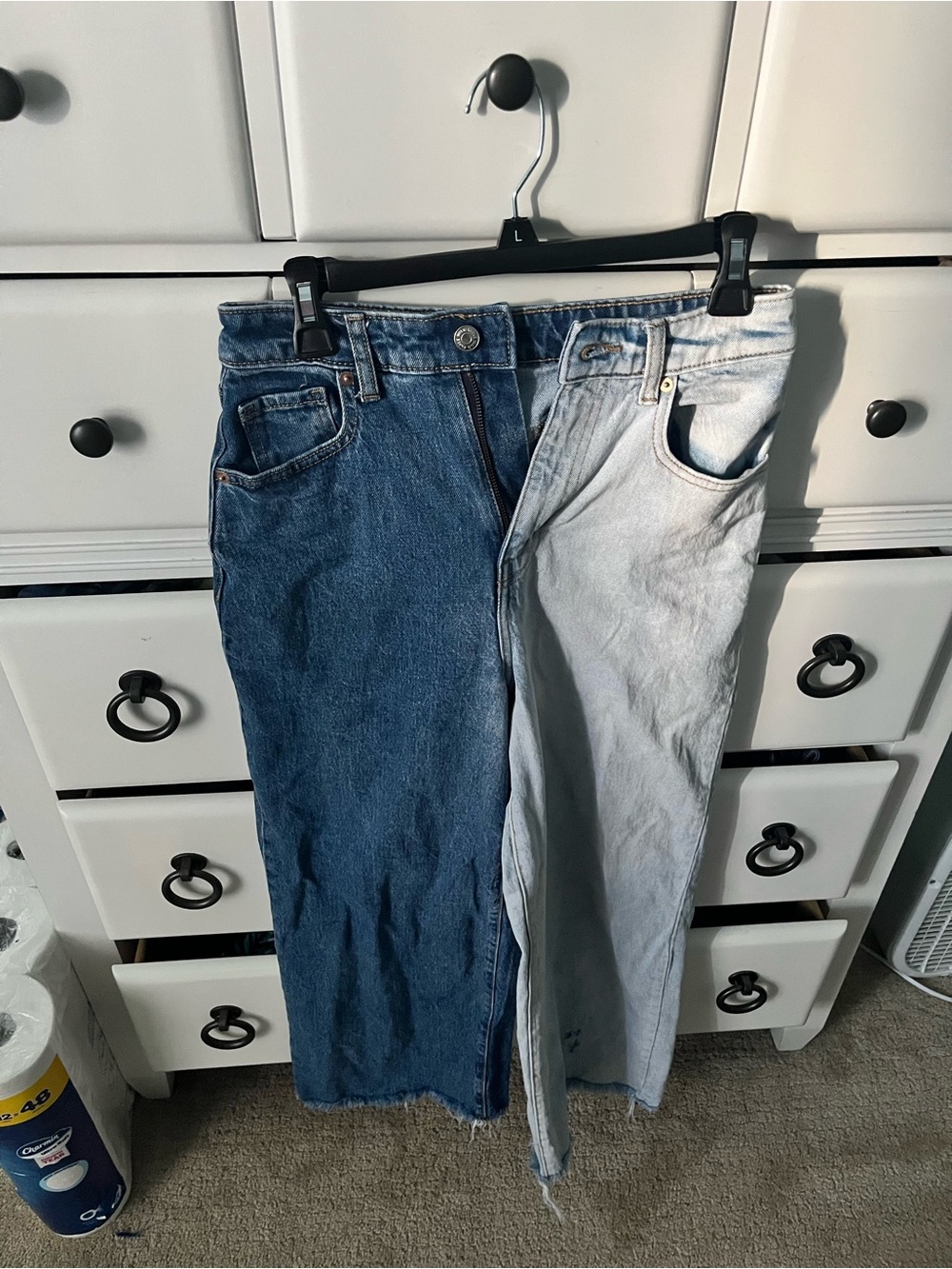 wild fable Two-Tone Boyfriend Jeans - Dark Blue & Light Blue